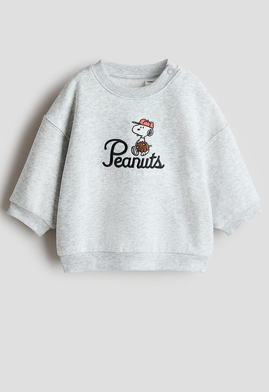 H&M - Printed sweatshirt - light grey/snoopy