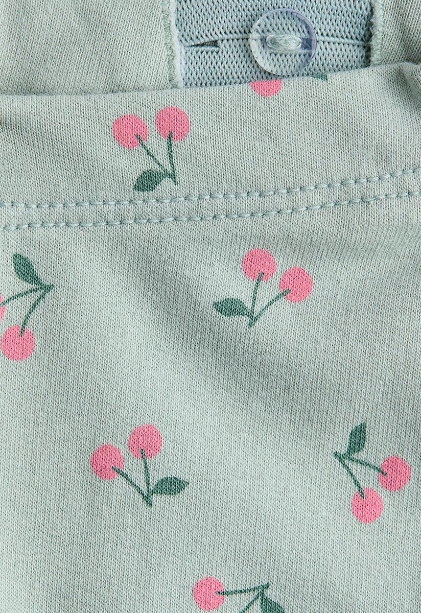 H&M - Brushed-inside leggings - light green/cherries