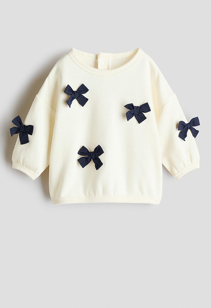 H&M - Motif-detail sweatshirt - cream/bows