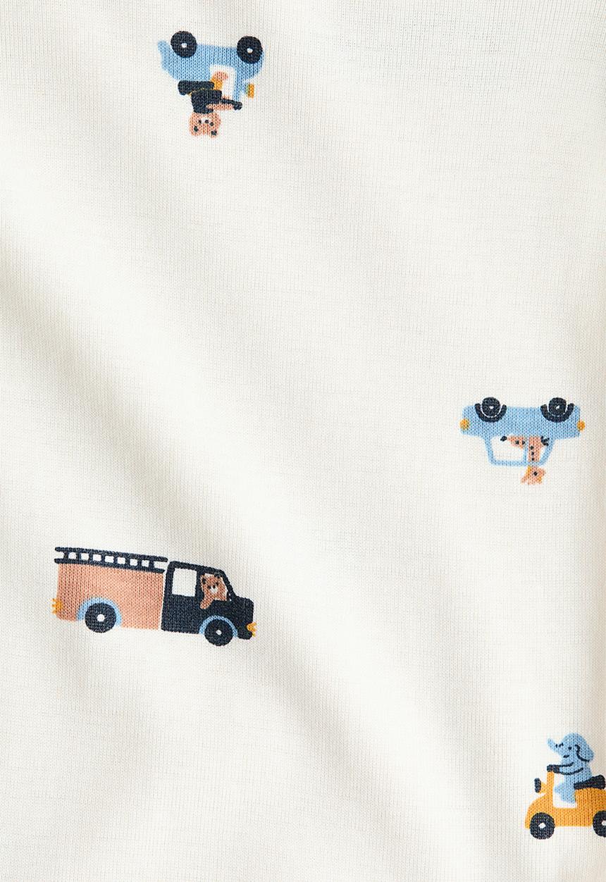 H&M - Printed cotton bodysuit - cream/vehicles
