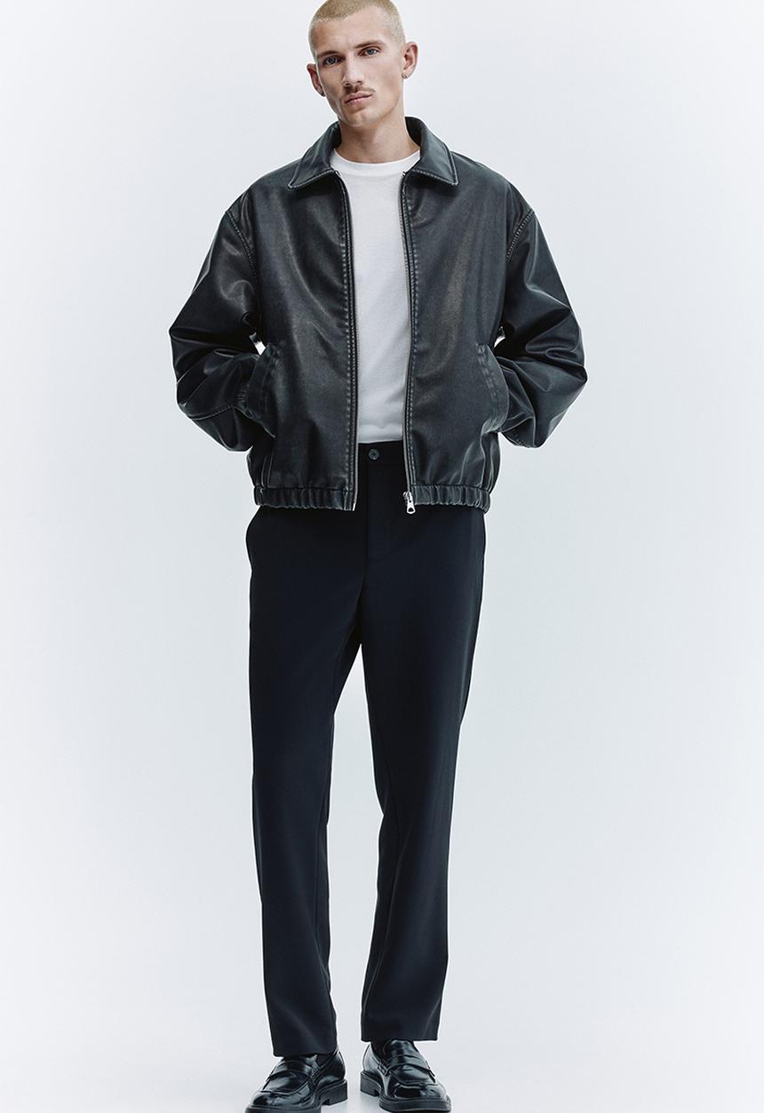 H&M - Slim fit tailored trousers - black