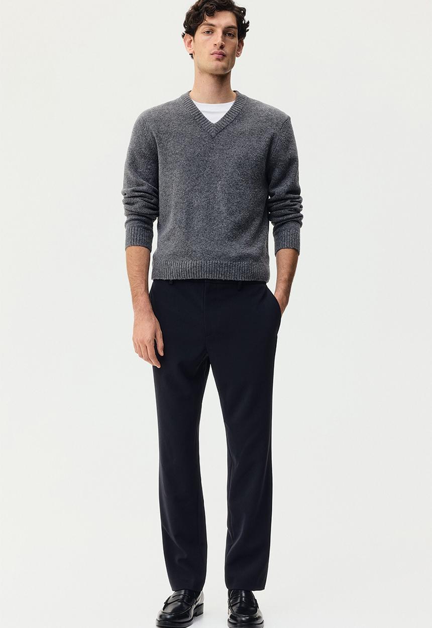 H&M - Slim fit tailored trousers - navy blue