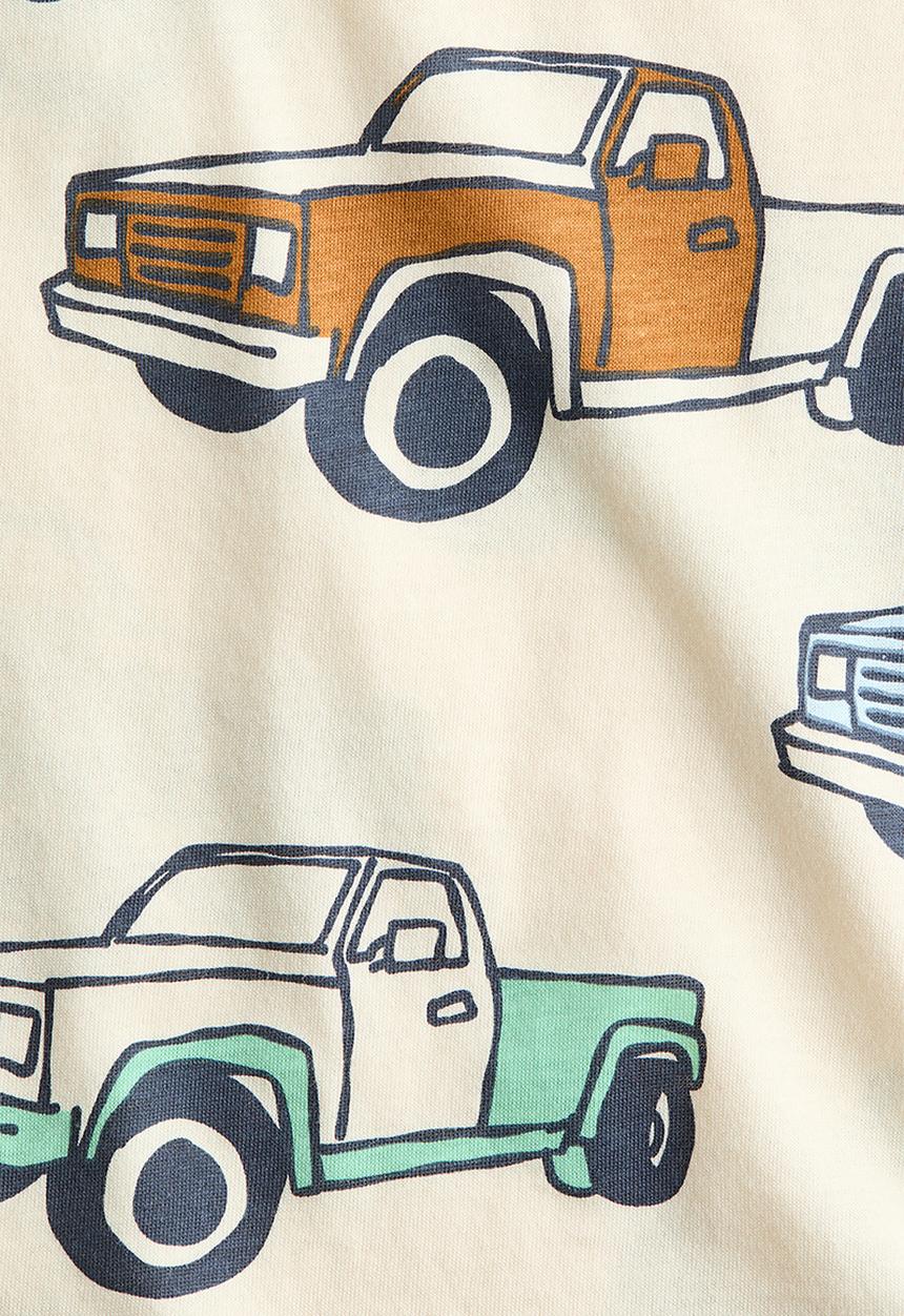 H&M - Printed cotton t-shirt - light beige/cars