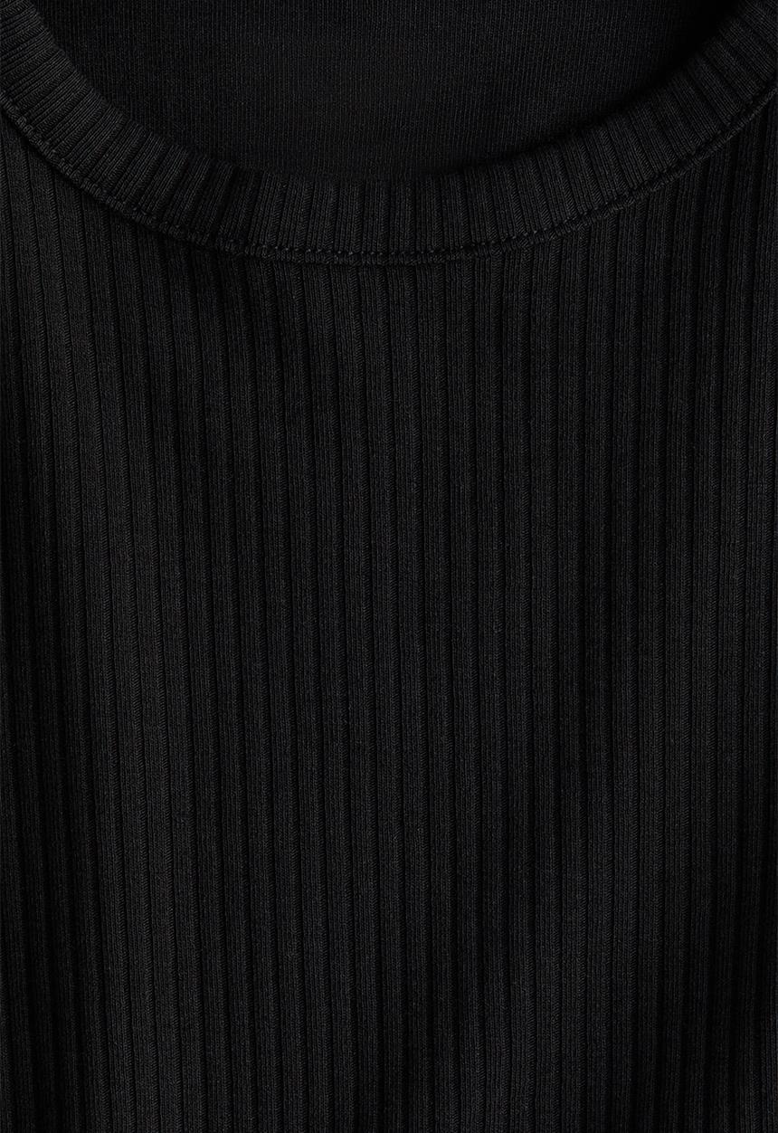 H&M - Ribbed cotton top - black