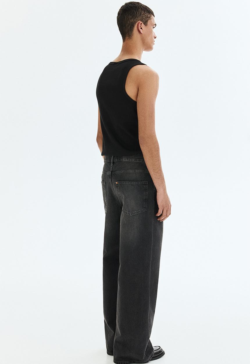 H&M - Slim fit ribbed vest top - black