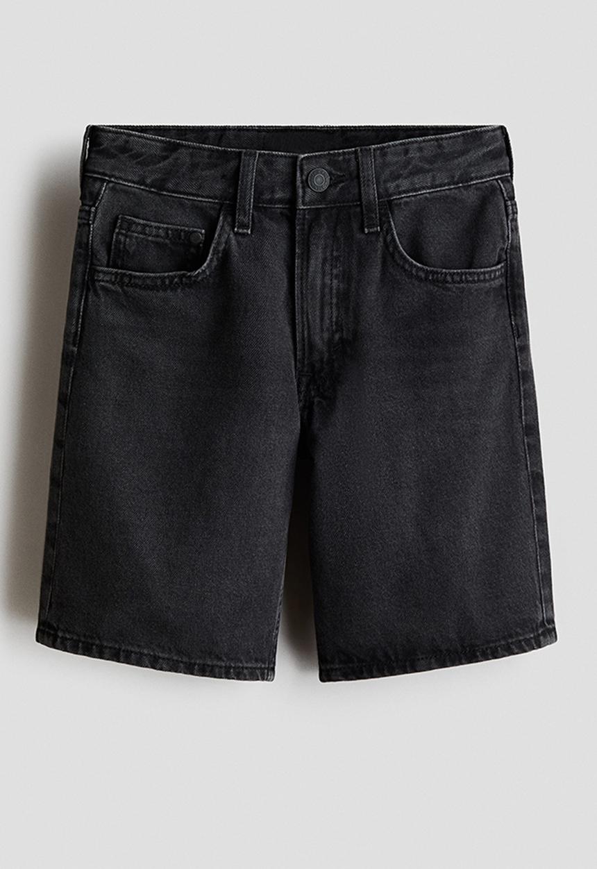 H&M - Loose-fit denim shorts - denim black