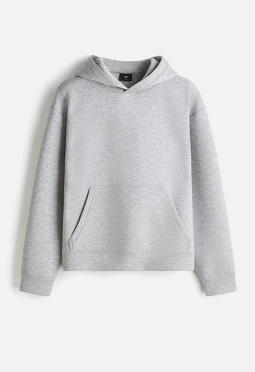 H&M - Loose fit scuba hoodie - grey marl