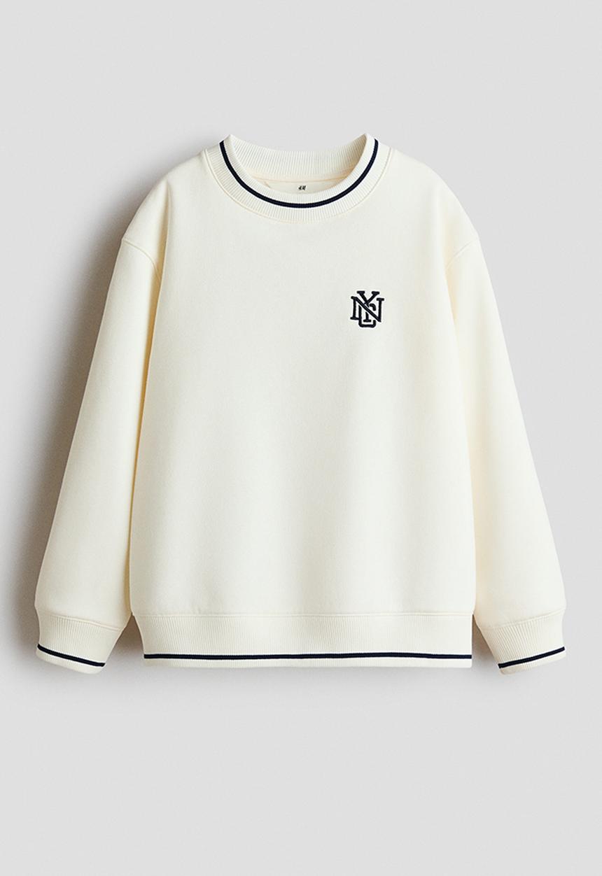 H&M - Motif-detail sweatshirt - cream/nyc