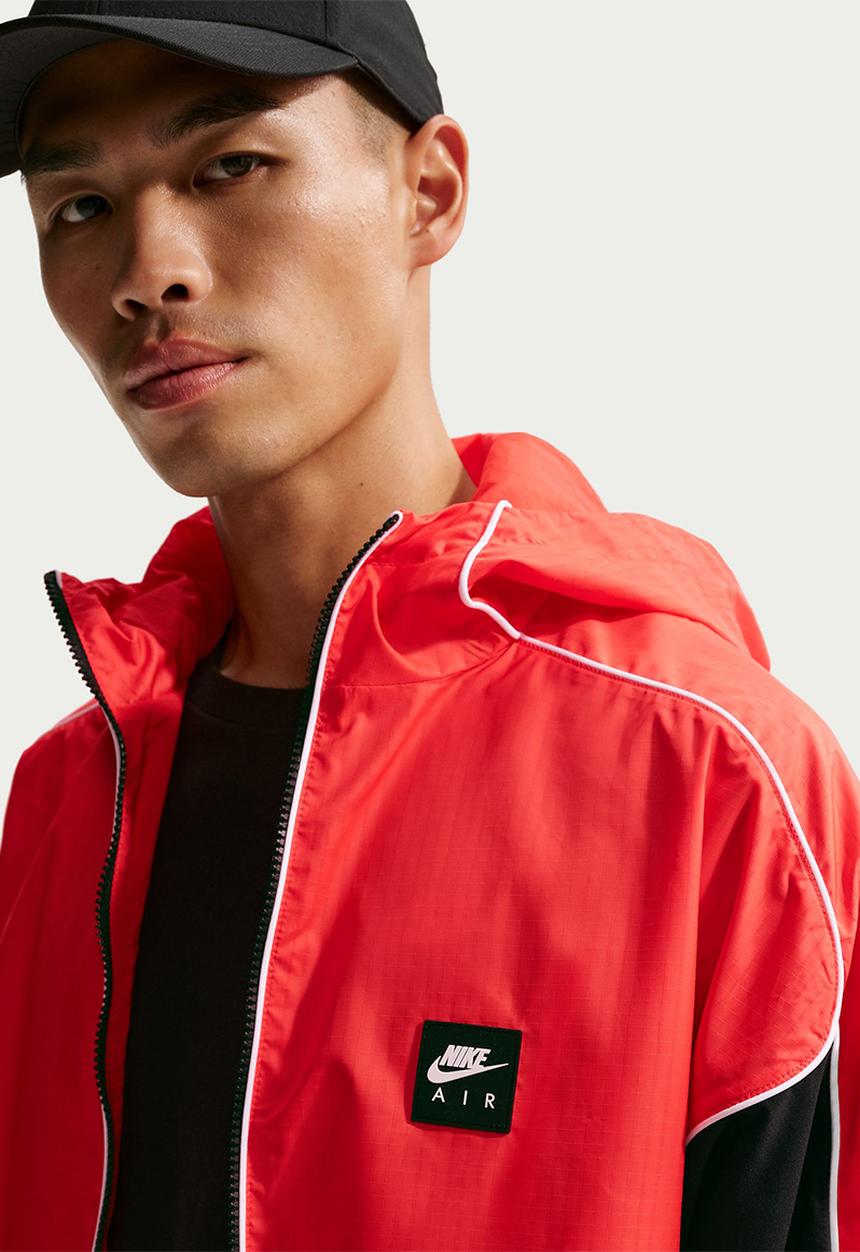Nike - Nike Air  Full-Zip Hybrid Utility Jacket- Lt Crimson/Black/White