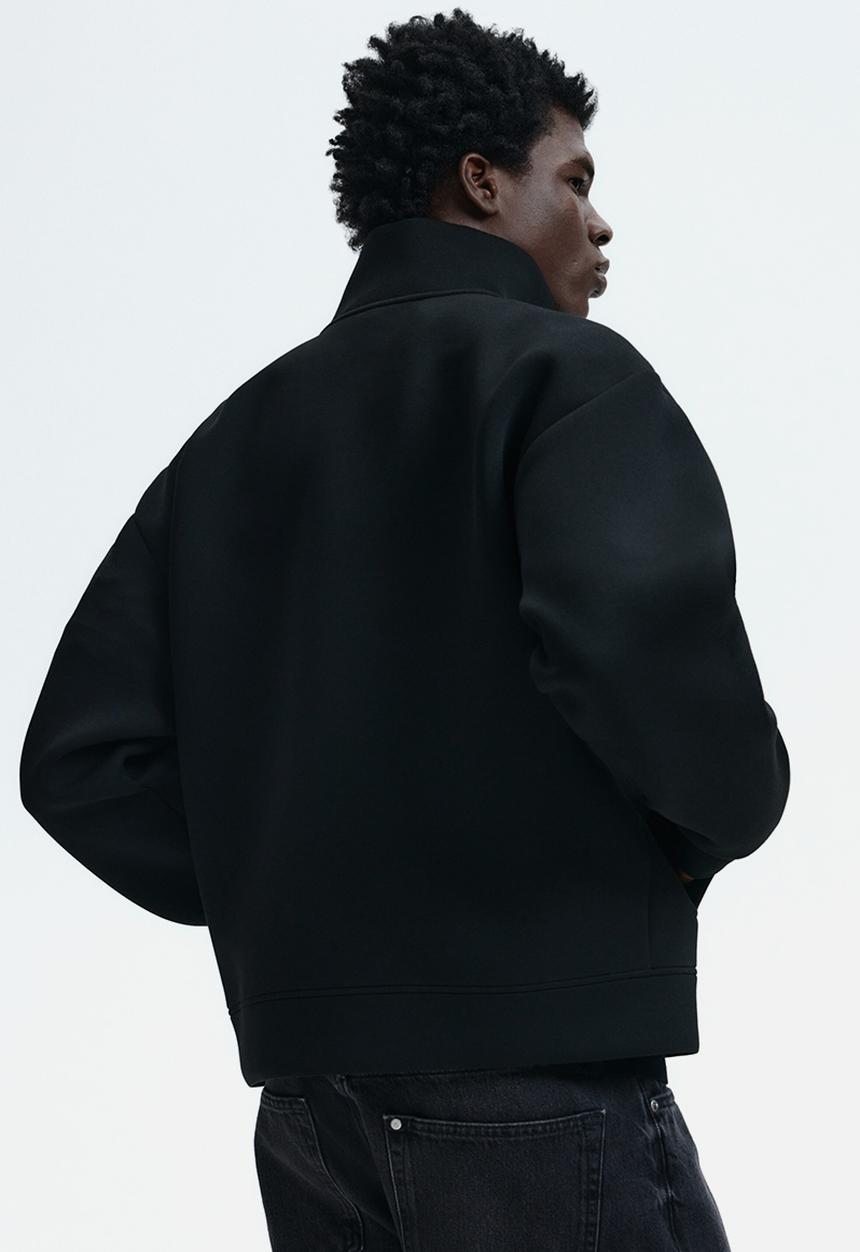 H&M - Loose fit scuba track jacket - black