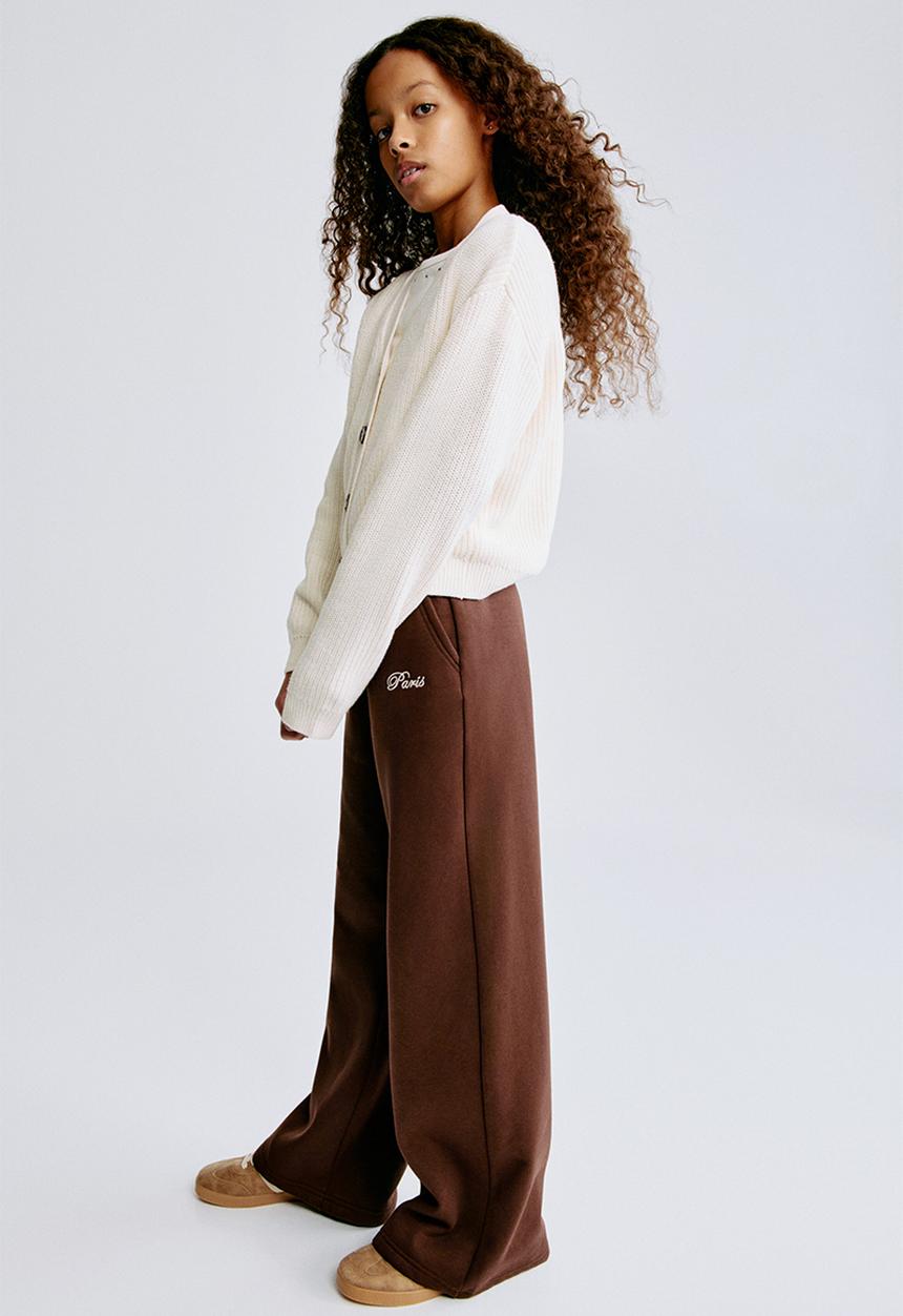 H&M - Straight sweatshirt joggers - brown/paris