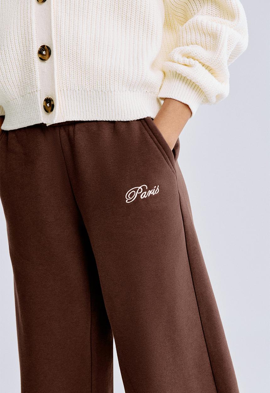 H&M - Straight sweatshirt joggers - brown/paris
