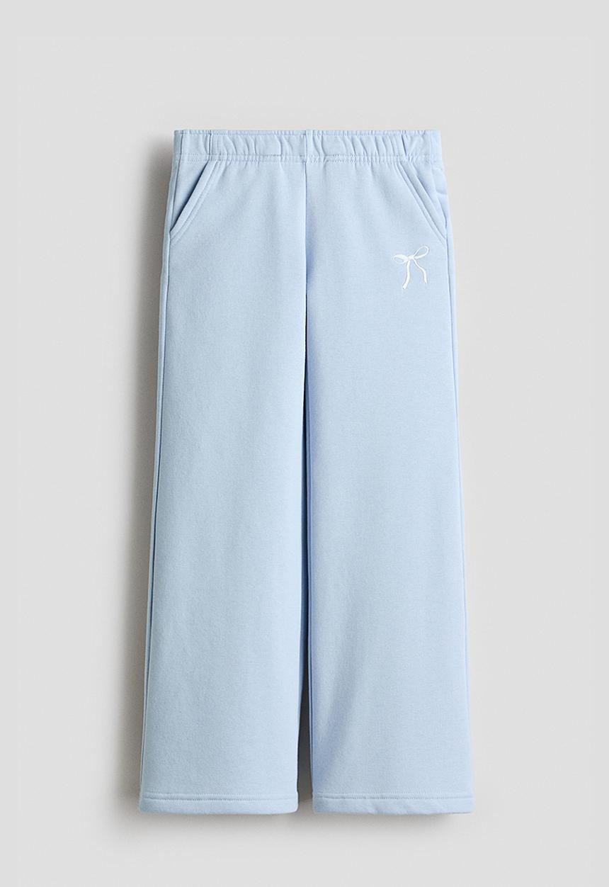 H&M - Straight sweatshirt joggers - light blue/bow