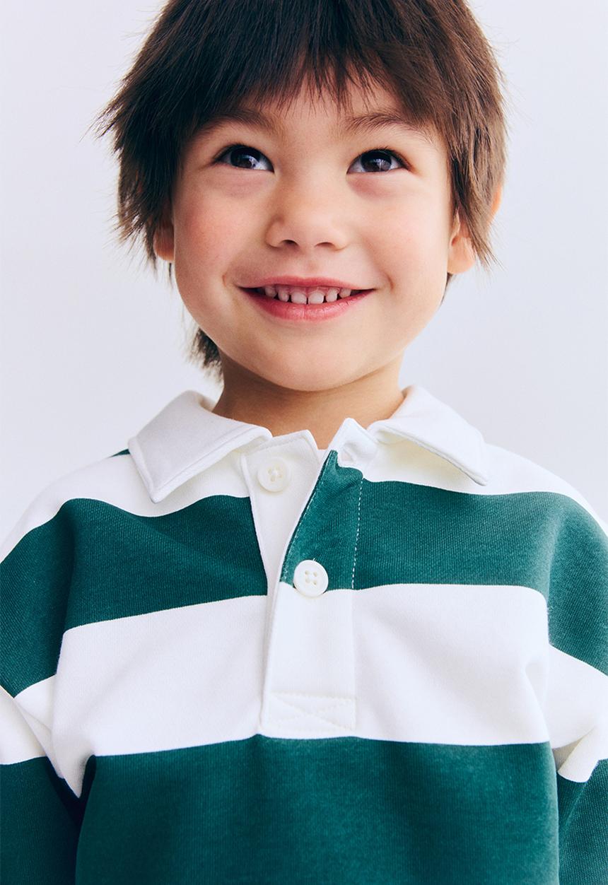 H&M - Rugby shirt - white/dark green