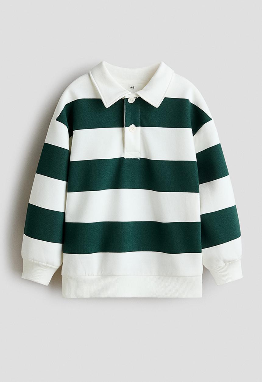 H&M - Rugby shirt - white/dark green