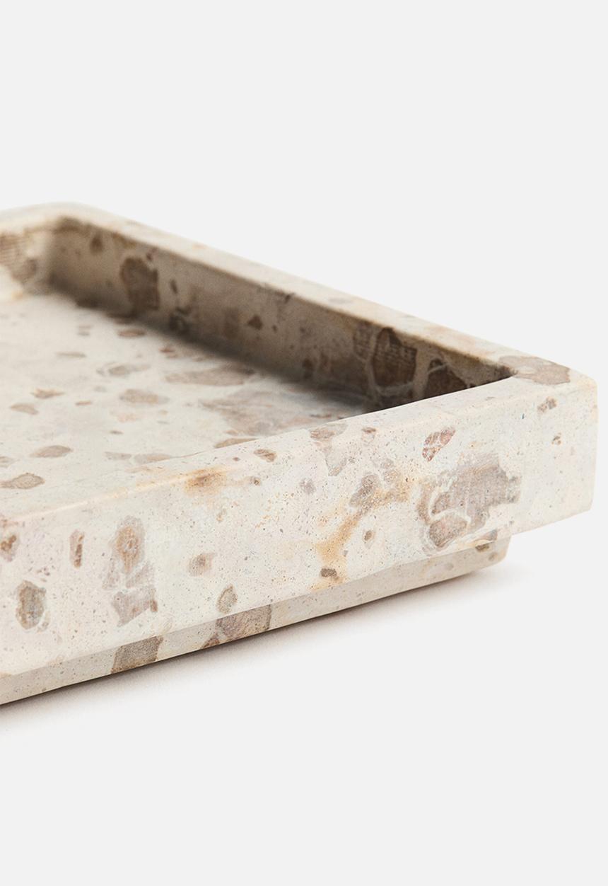 H&M - Marble serving tray - light beige/marbled