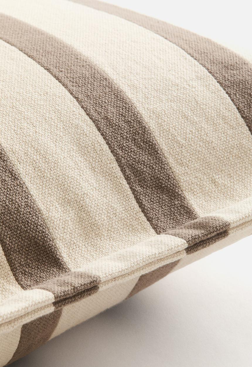 H&M - Patterned canvas cushion cover - mole/striped