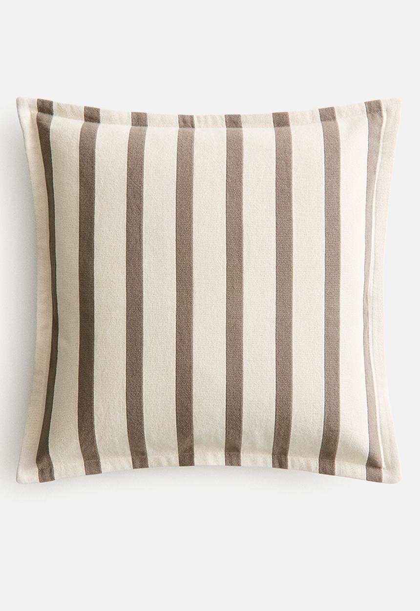 H&M - Patterned canvas cushion cover - mole/striped