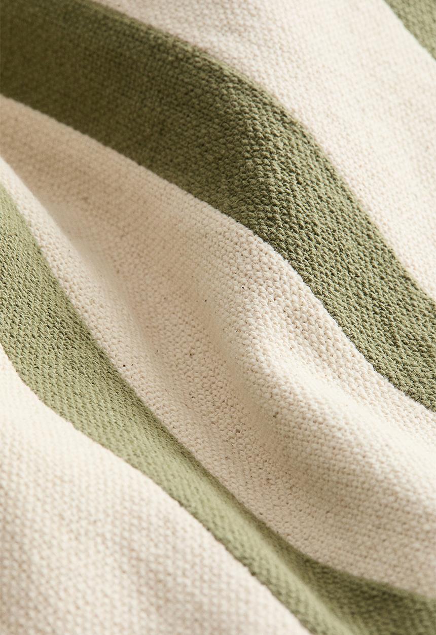 H&M - Patterned canvas cushion cover - green/striped