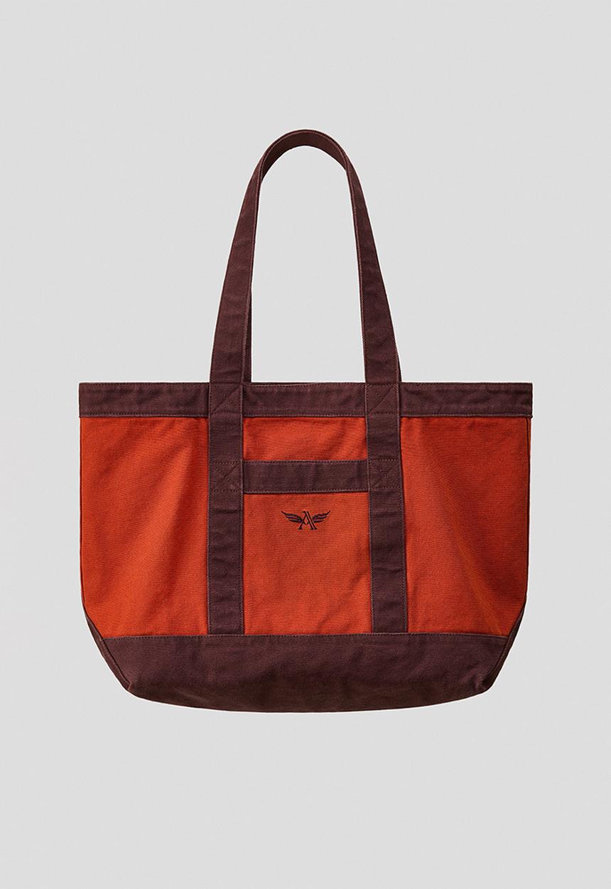 H&M - Canvas tote bag - dark orange/burgundy