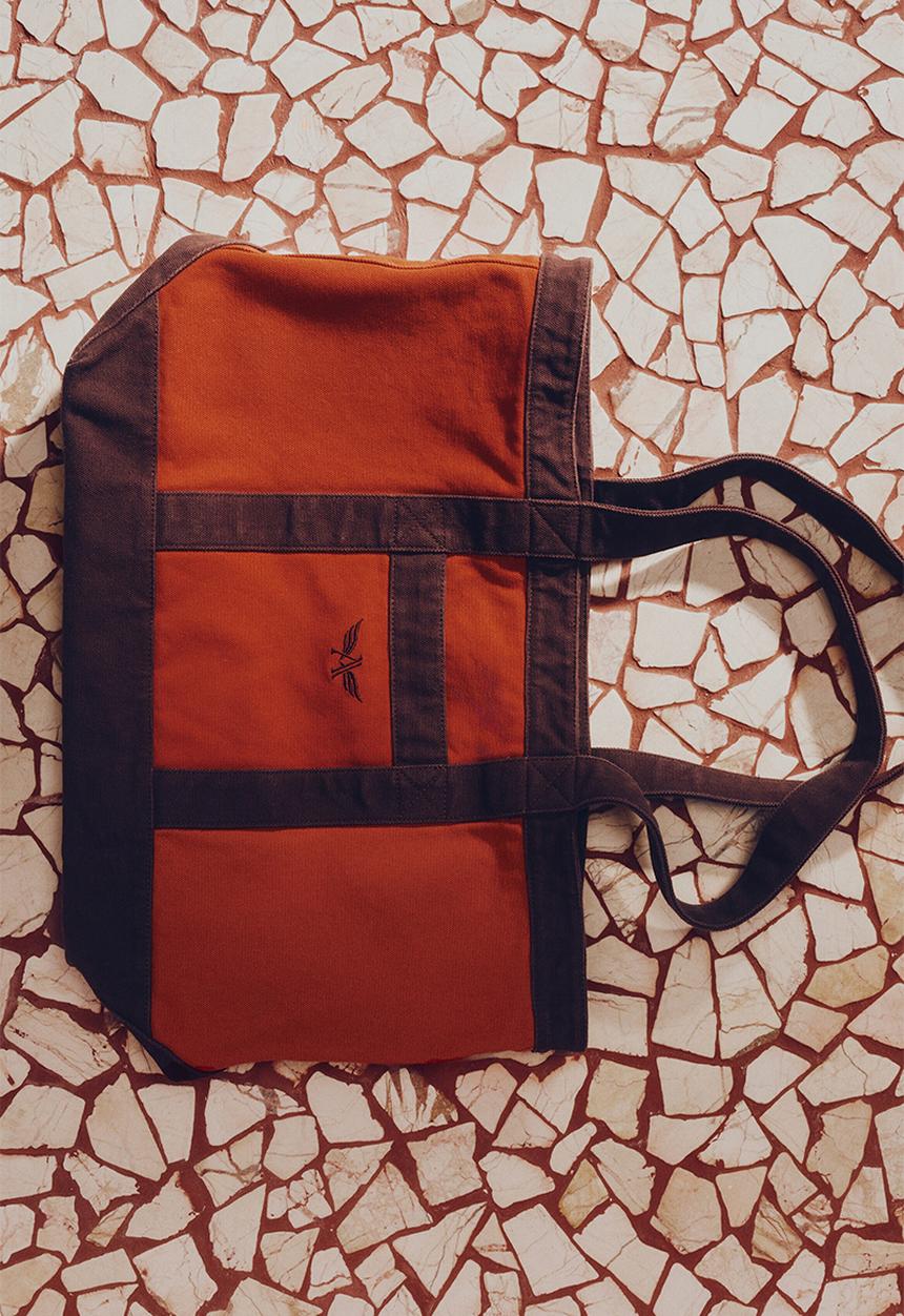H&M - Canvas tote bag - dark orange/burgundy