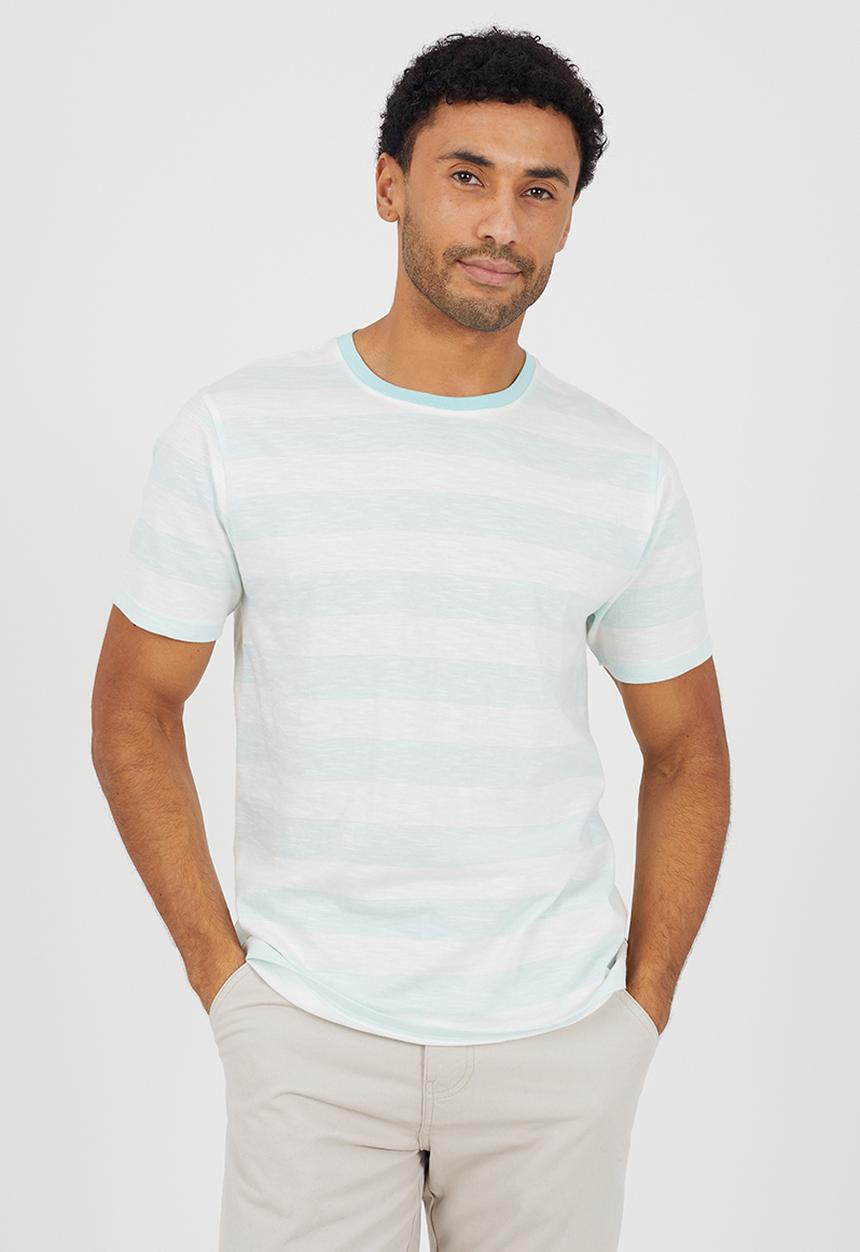 Brave Soul - Habana T-shirt - Light Blue/Off White
