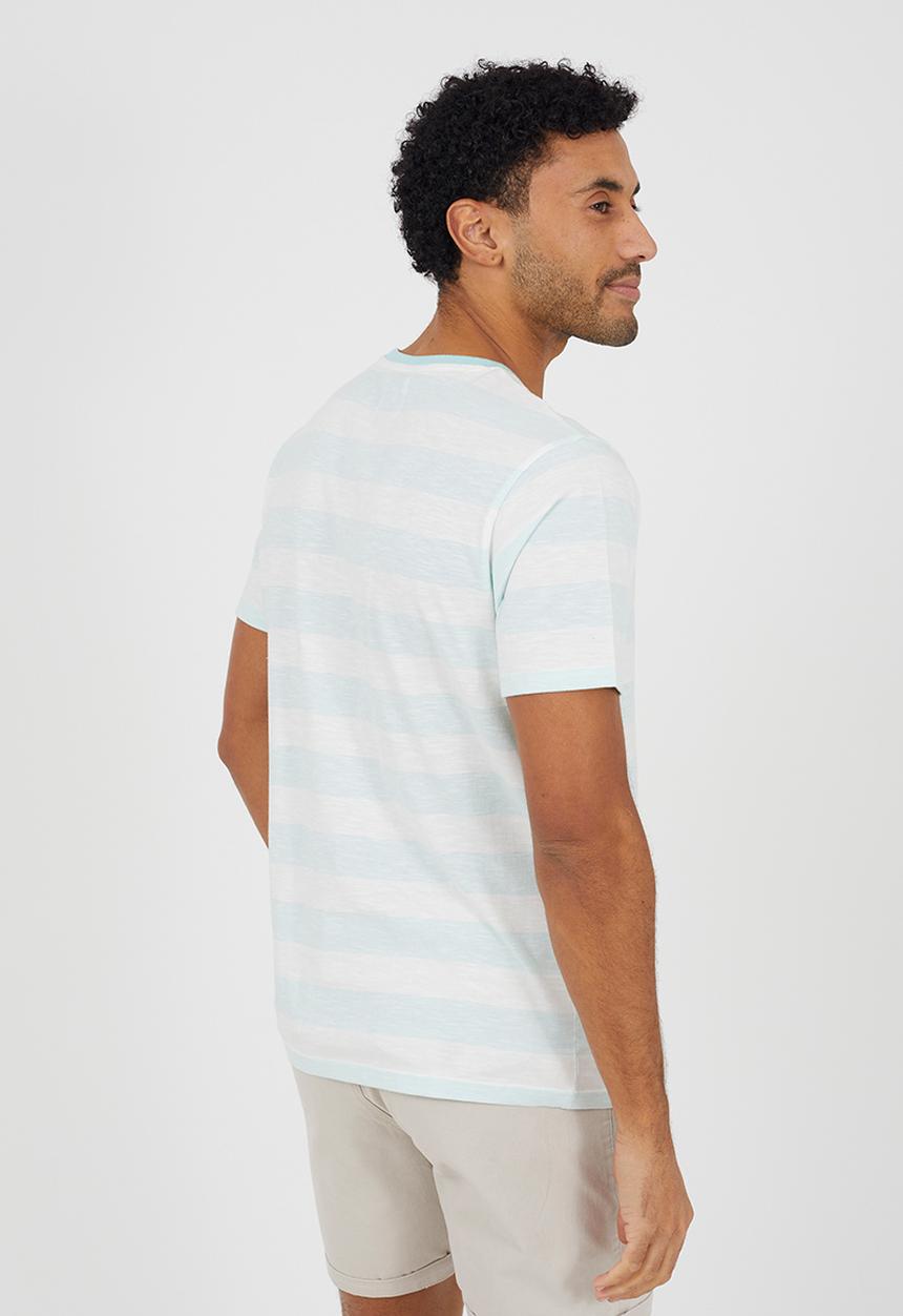 Brave Soul - Habana T-shirt - Light Blue/Off White