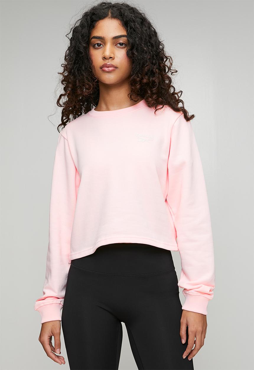 Reebok - Harper Crewneck Cropped Sweatshirt - Pure Pink