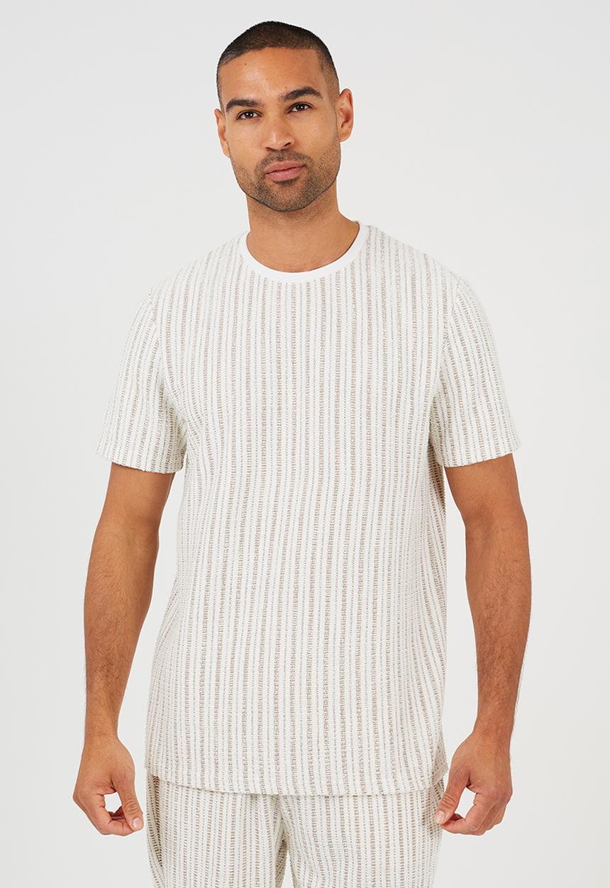 Brave Soul - Theo T-shirt - Cream / Taupe