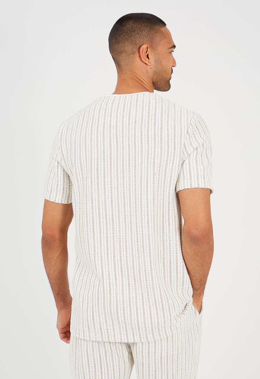 Brave Soul - Theo T-shirt - Cream / Taupe