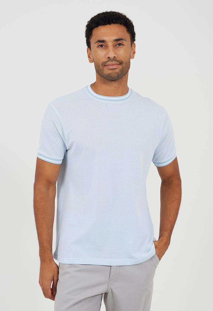 Brave Soul - Brandt T-shirt - Pale Blue / Optic White