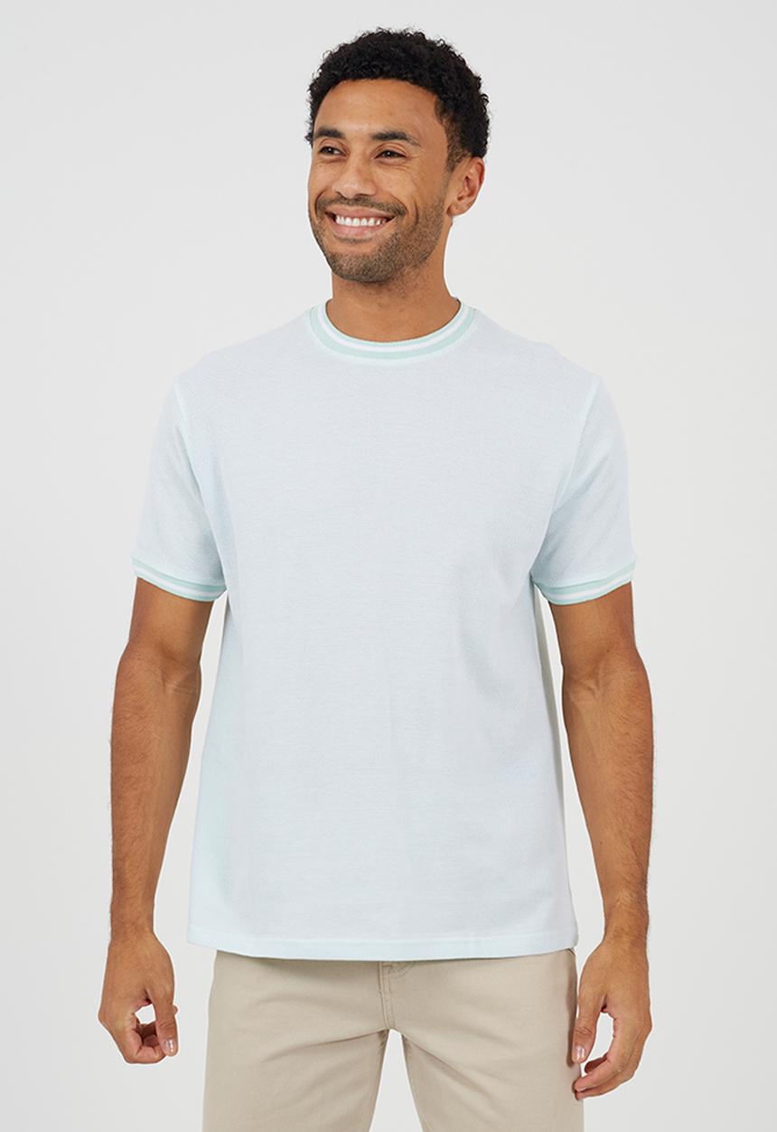 Brave Soul - Brandt T-shirt - Pale Mint / Optic White