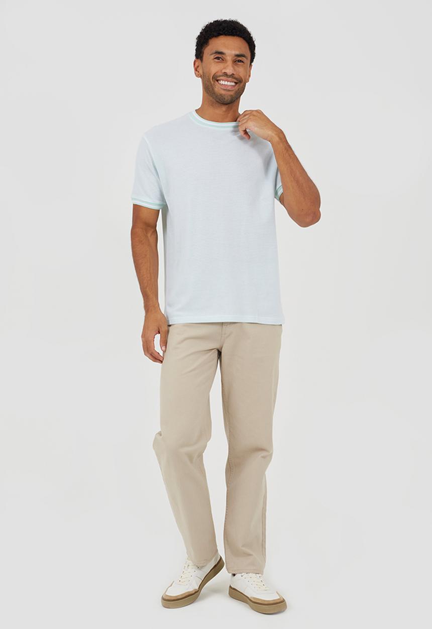 Brave Soul - Brandt T-shirt - Pale Mint / Optic White