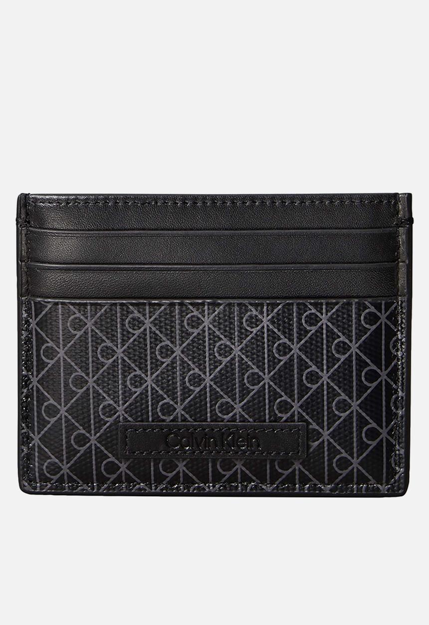 Calvin Klein - Emblem Aop Coated Ew Card Case - Black