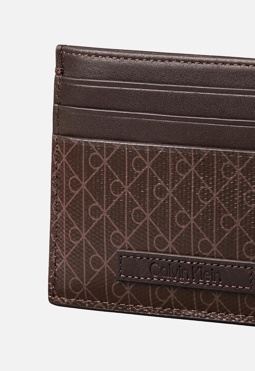 Calvin Klein - Emblem Aop Coated Ew Card Case - Brown