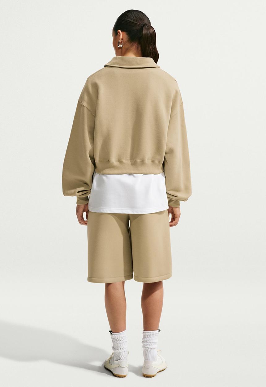 Nike - W Nk Stdo Flc Mw Os Crp Polo - Parachute Beige/Sail