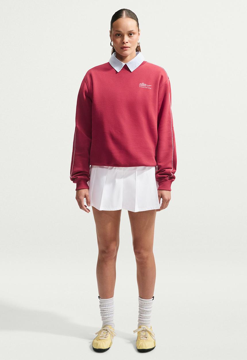Nike - W Nk Stdo Flc Mw Std Ad Crew  - Tough Red
