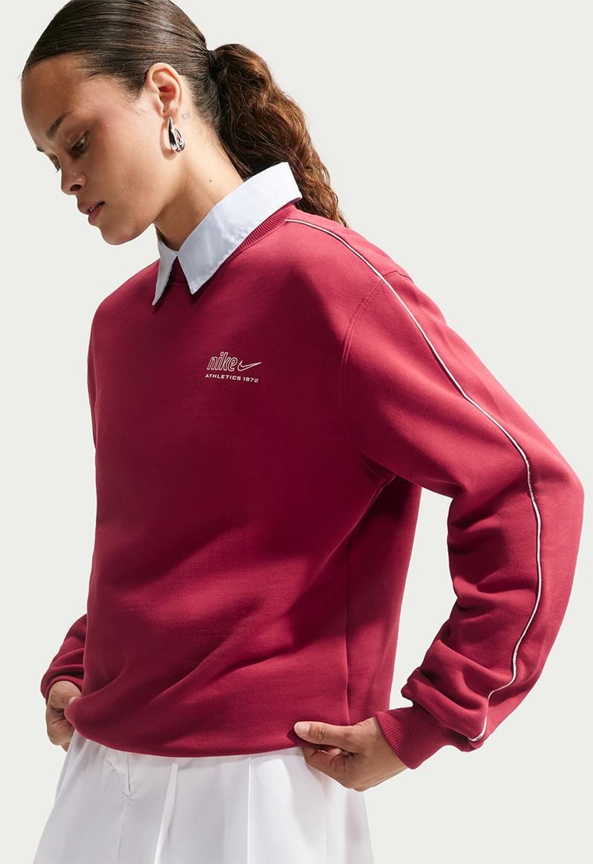 Nike - W Nk Stdo Flc Mw Std Ad Crew  - Tough Red