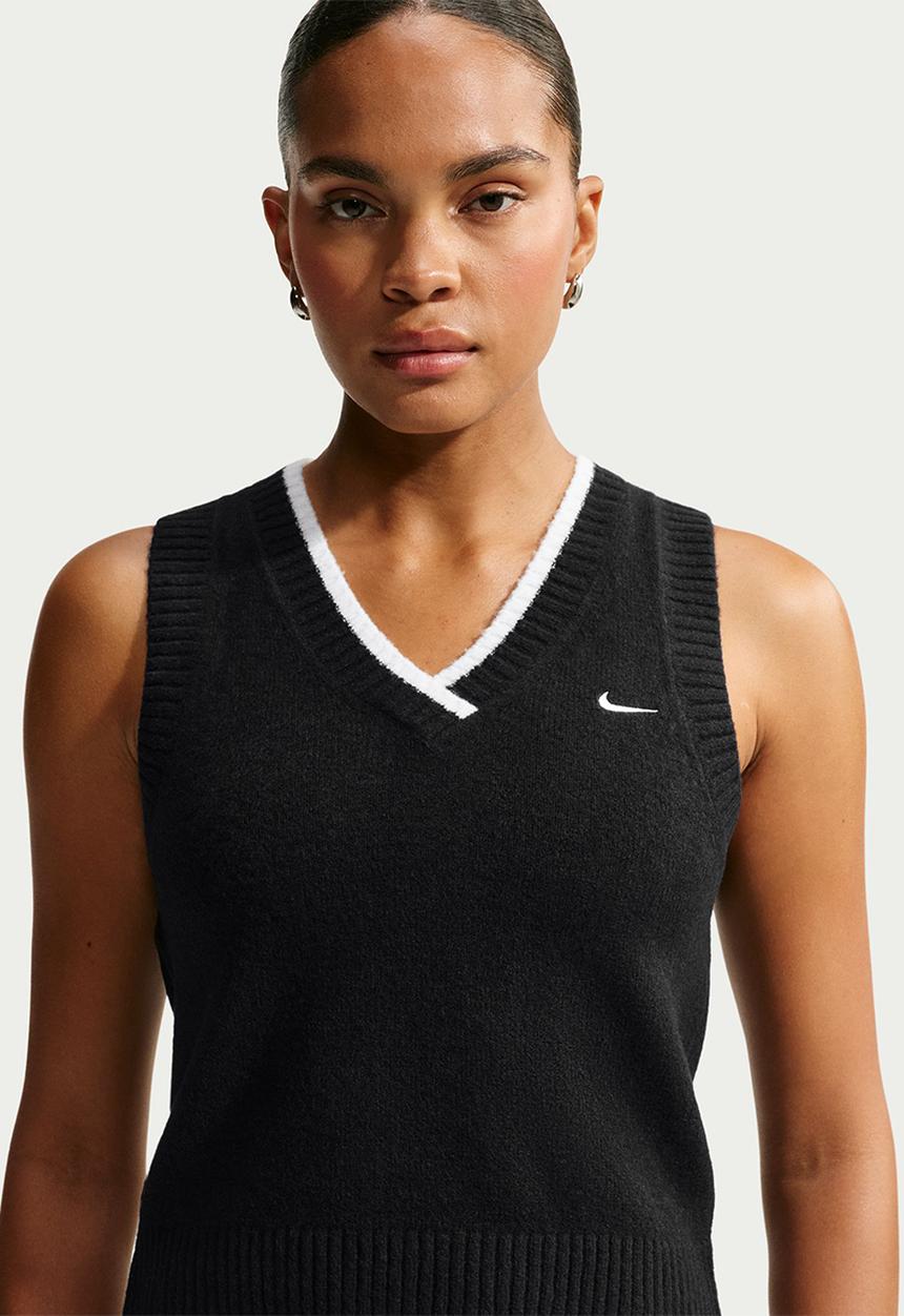 Nike - W Nk Eknit Vest - Black/White/White
