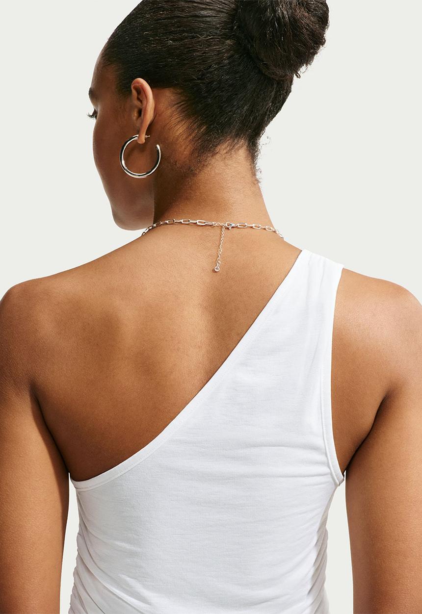 Nike - W Nk Assym One Shoulder Tank - White/Black