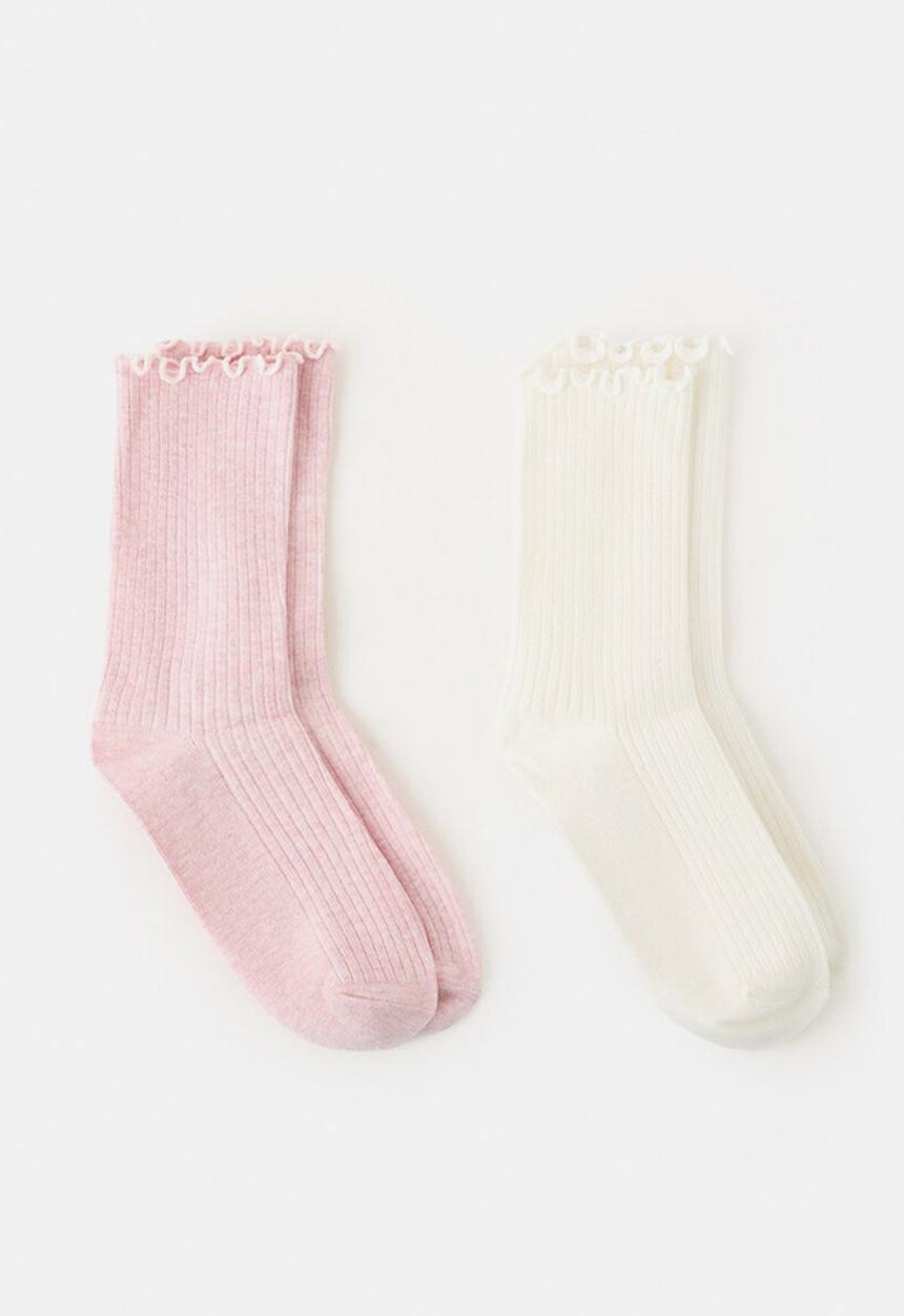 MANGO - Socks RIBSHORT - Pink