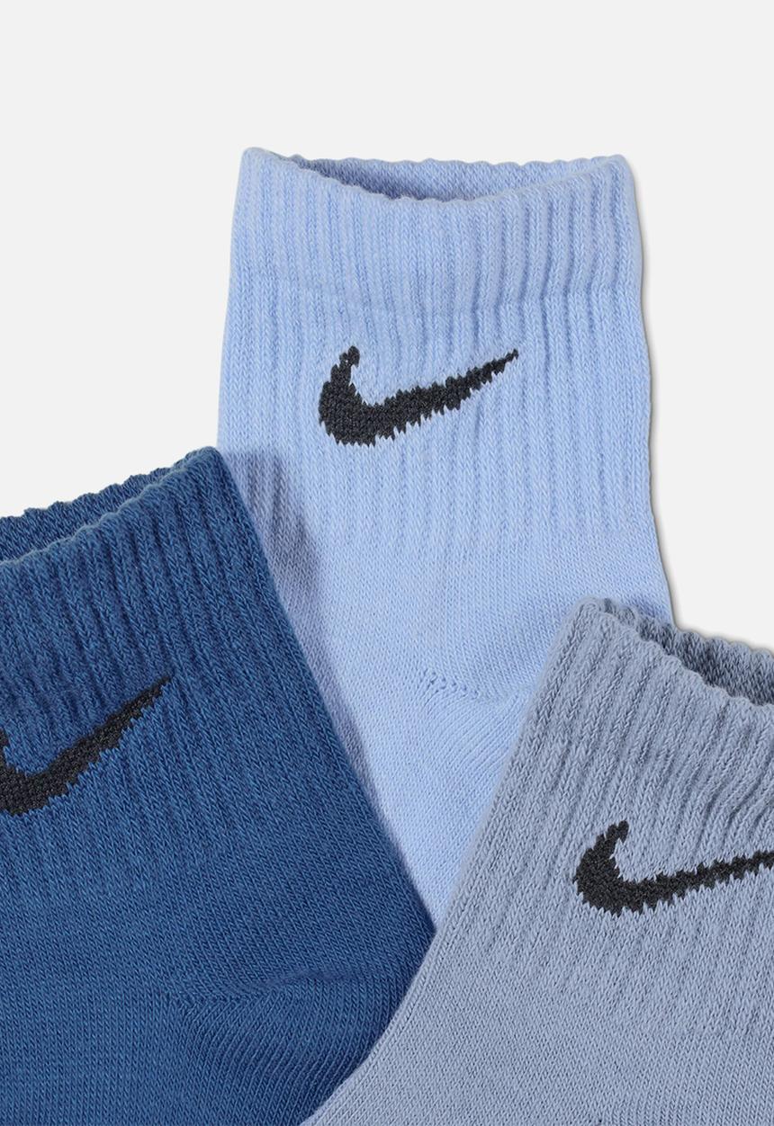 Nike - Everyday Training Ankle Socks (3 Pairs) - Blue Multi