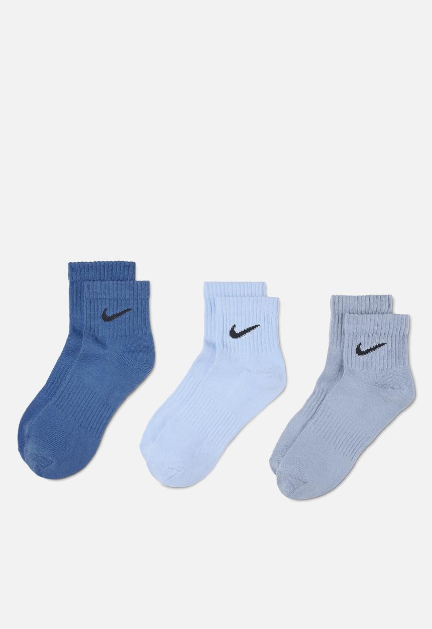 Nike - Everyday Training Ankle Socks (3 Pairs) - Blue Multi