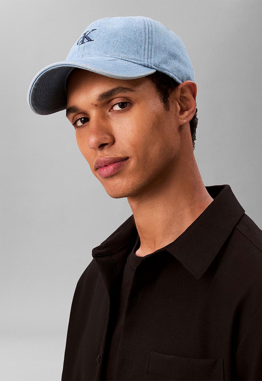 Calvin Klein - Monogram Embroidery Denim Cap - Blue