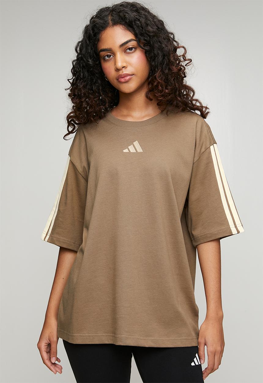 adidas Performance - W 3S Sj Bf T - Khaki Six/ Ecru Tint