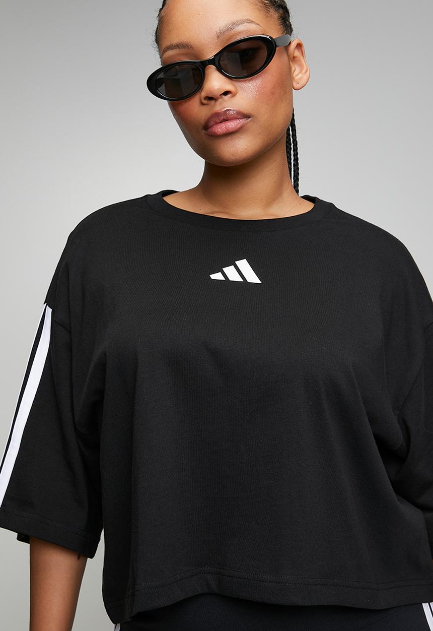 adidas Performance - Plus w 3s sj tlr t s26 tee - black/white