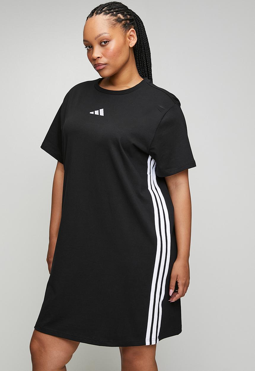 adidas Performance - Plus w 3s t dre dress - black/white