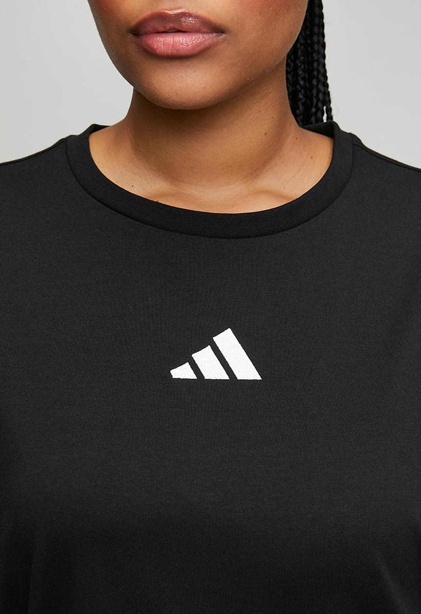 adidas Performance - Plus w 3s t dre dress - black/white