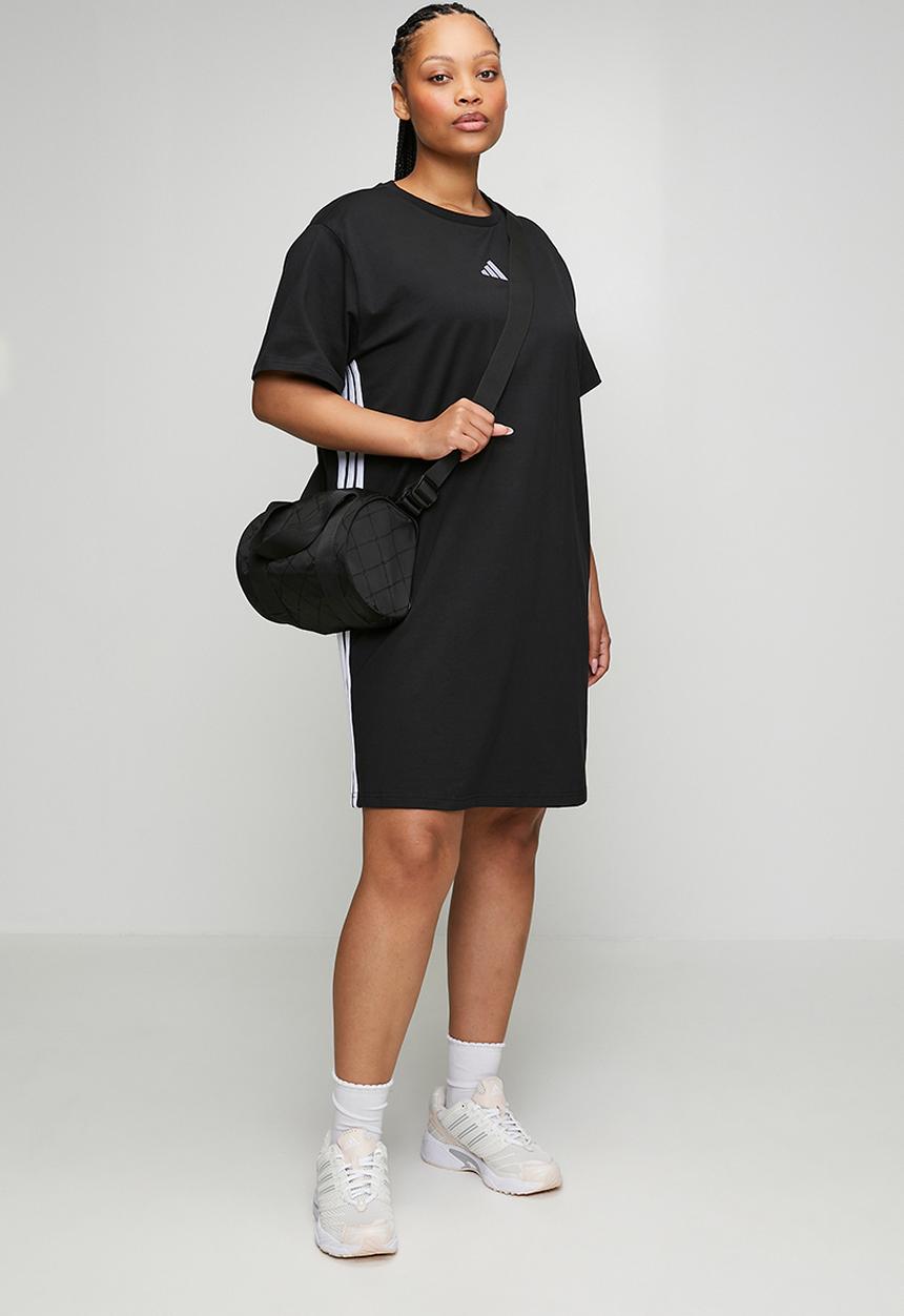 adidas Performance - Plus w 3s t dre dress - black/white