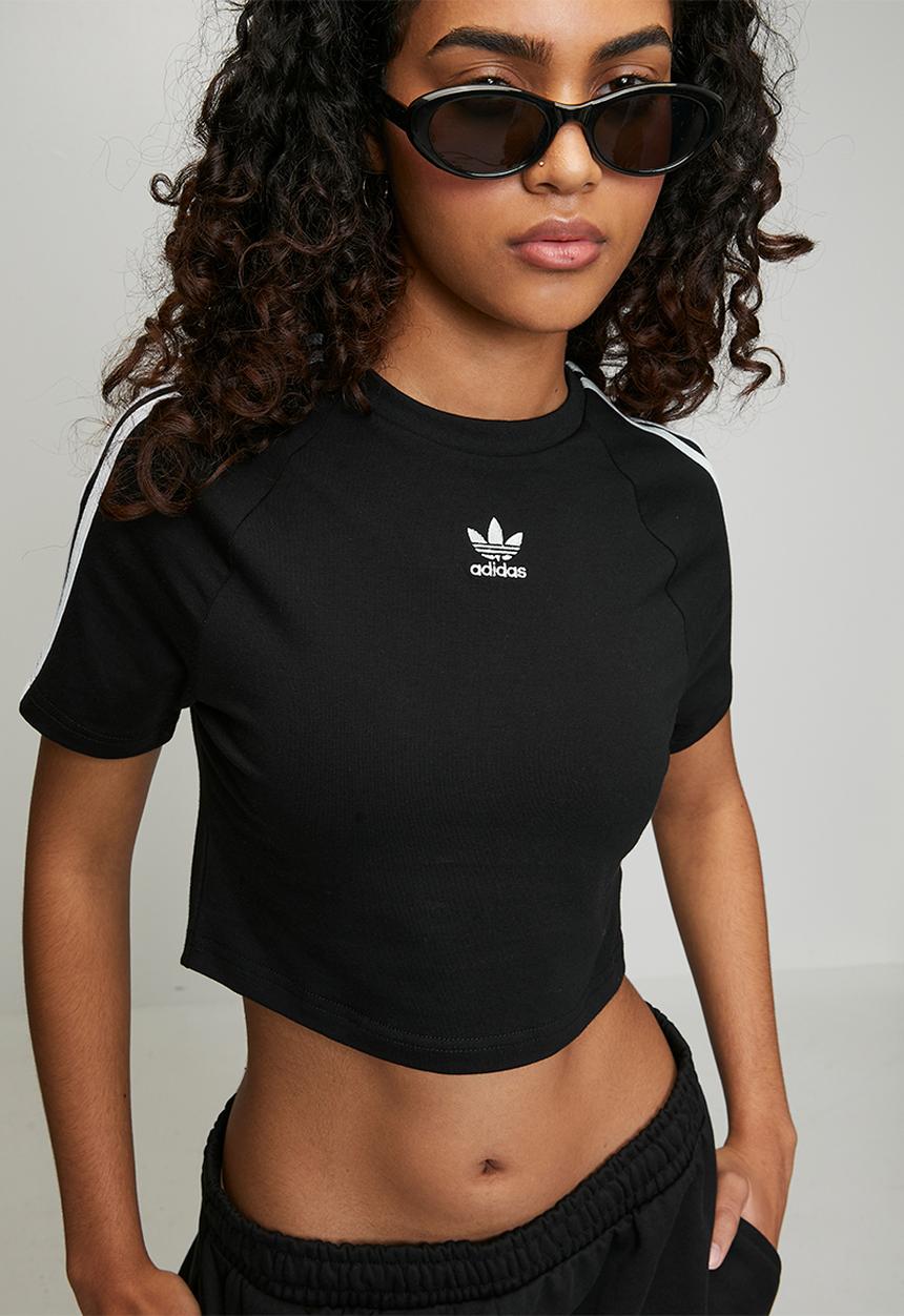 adidas Originals - 3 S Baby Tee W - Black/White